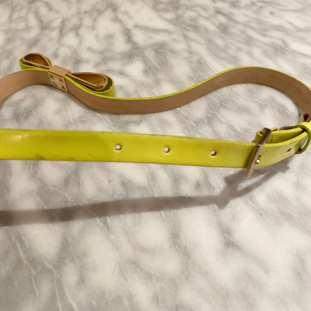 Ted Baker | Neon Patent Leather Bow Belt - sz 0/1 - Picture 6 of 6
